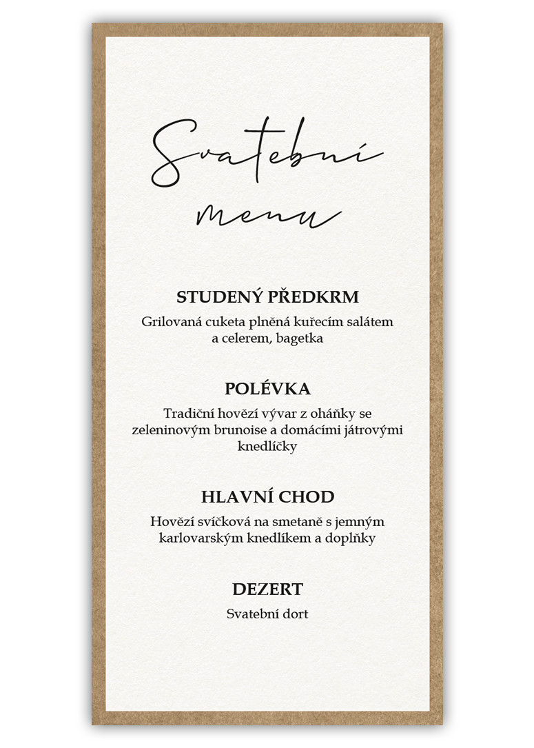 Chutné svatební menu. - Craft minimal